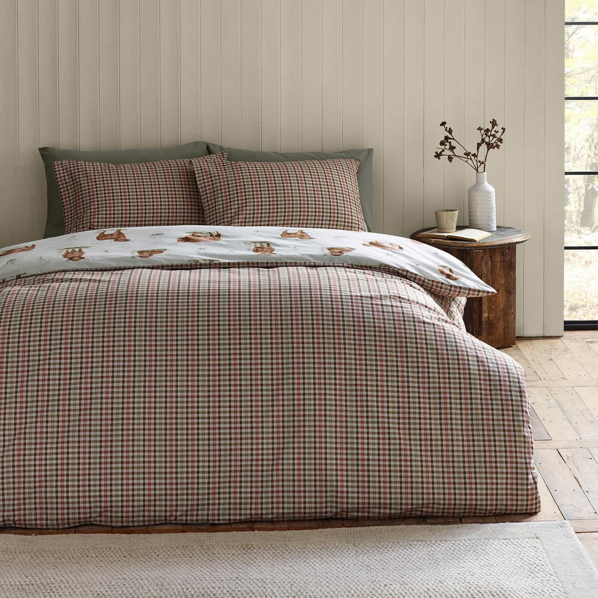 Catherine Lansfield Angus Highland Cow Duvet Cover Set - Natural - Angus The Highland Cow Duvet Set