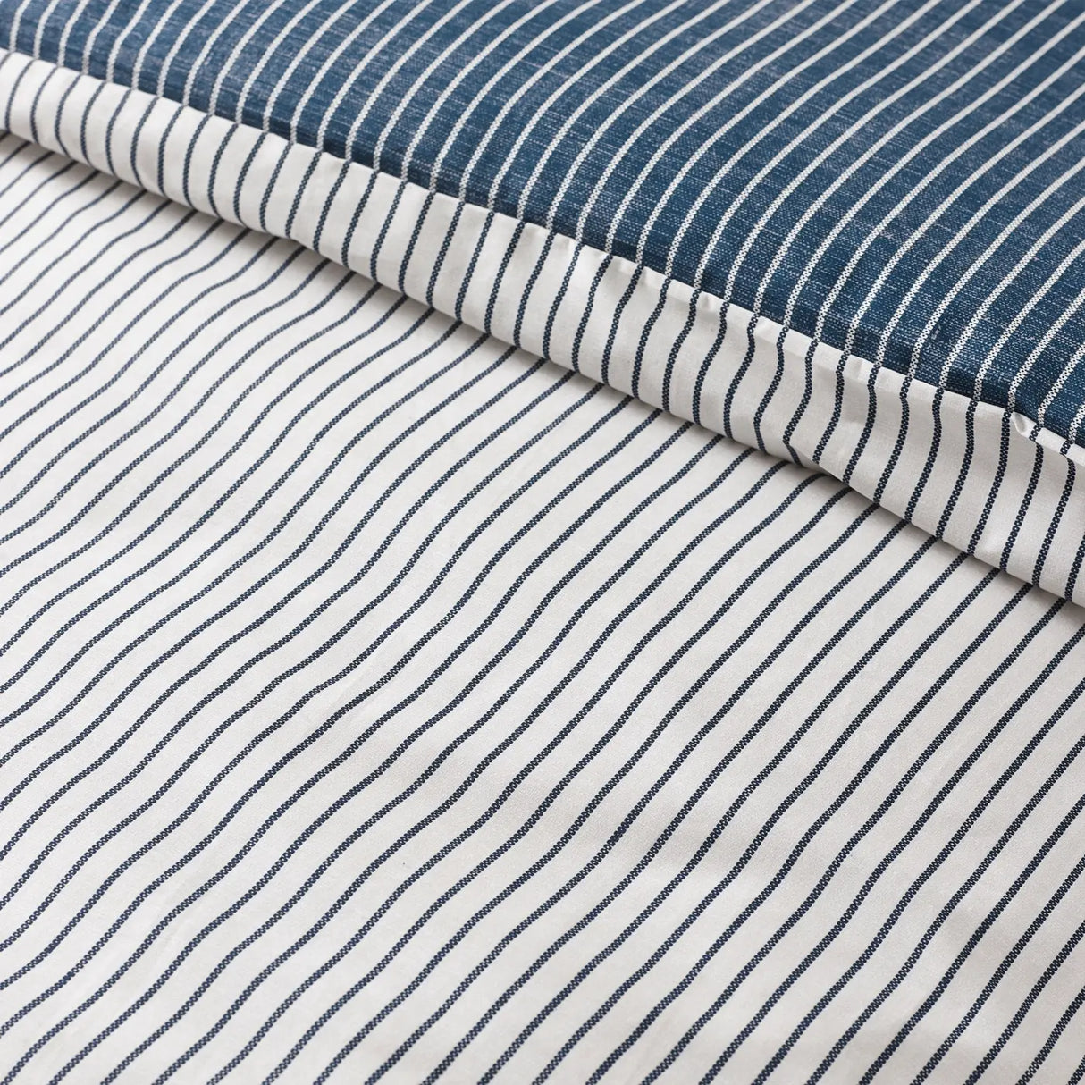 Catherine Lansfield Oxford Pinstripe Duvet Cover Set - Navy Blue image 2