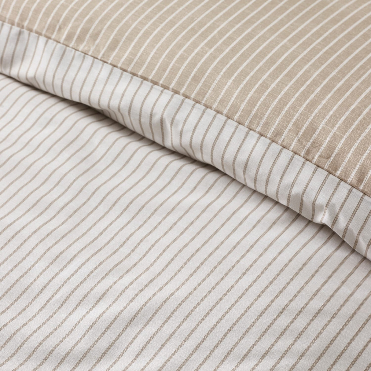 Catherine Lansfield Oxford Pinstripe Duvet Cover Set - Oxford Pinstripe Natural Duvet Set