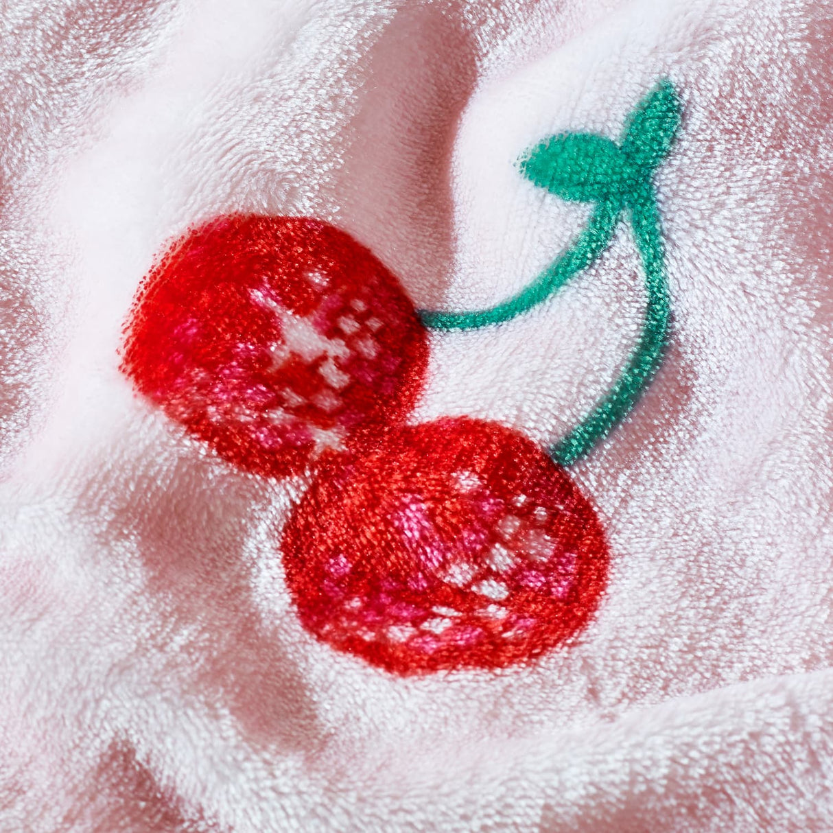 Catherine Lansfield Disco Cherries Cosy Throw 200cm x 240cm - Pink - Disco Cherries Throw