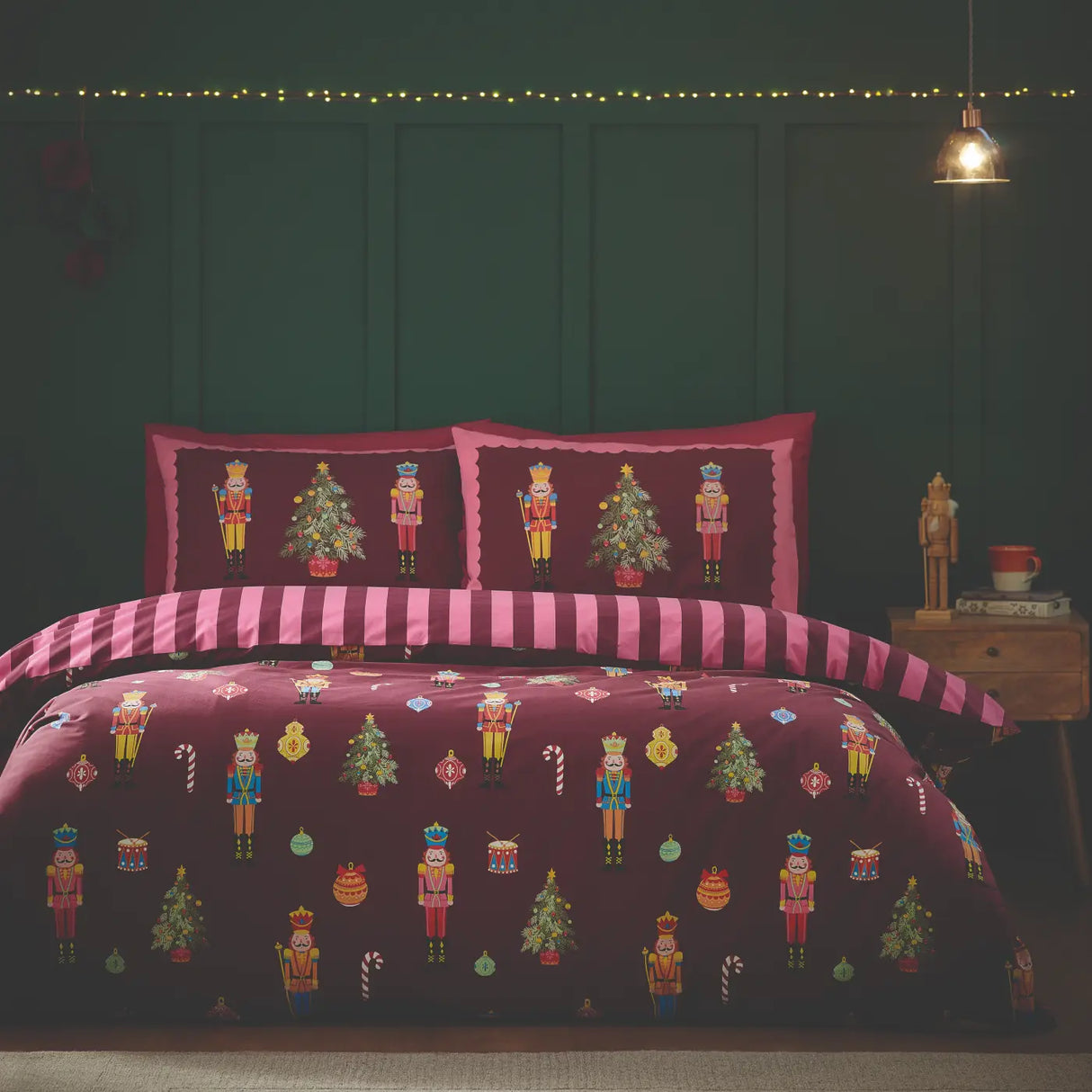 Christmas Nutcracker Stripe Duvet Cover by Catherine Lansfield