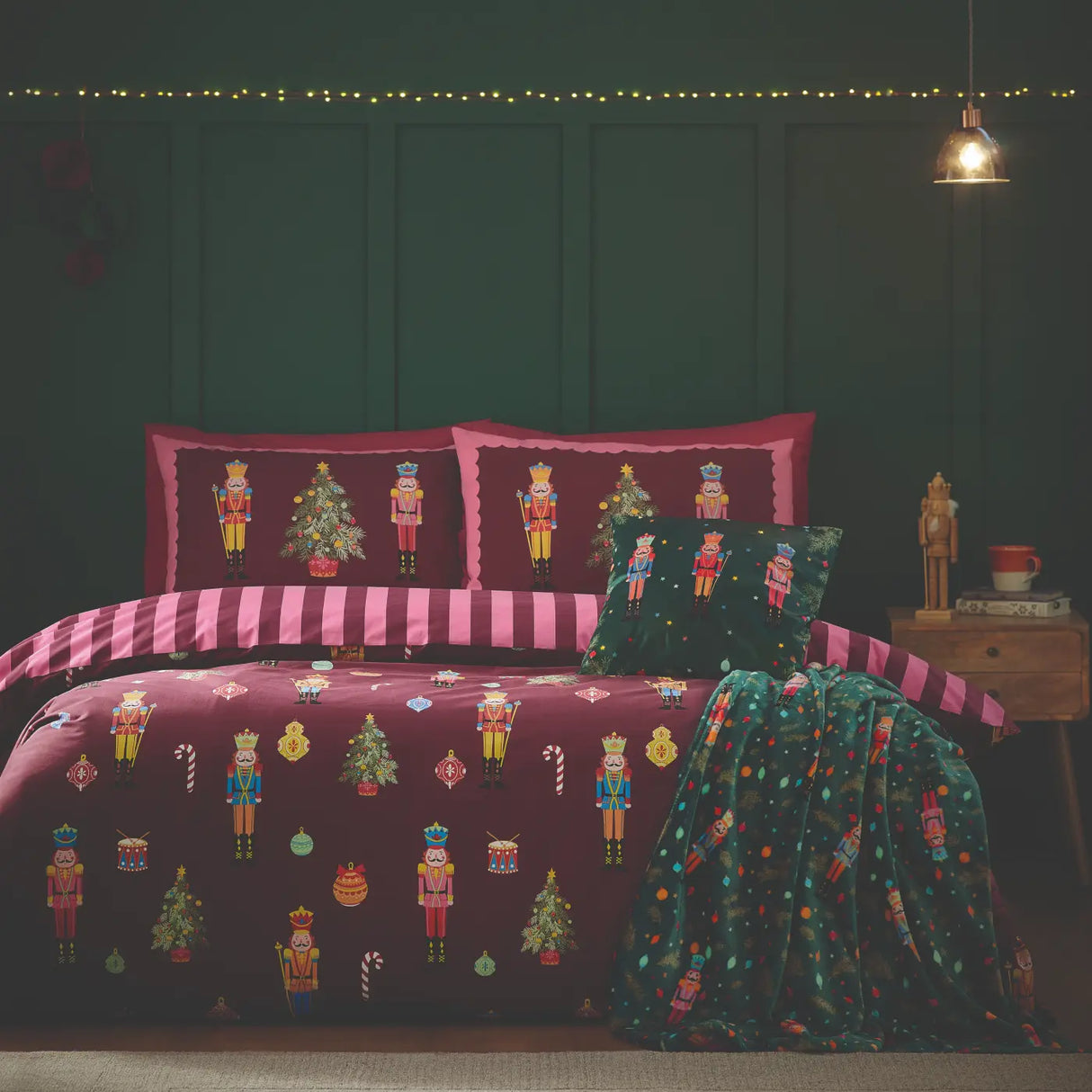 Christmas Nutcracker Stripe Duvet Cover by Catherine Lansfield