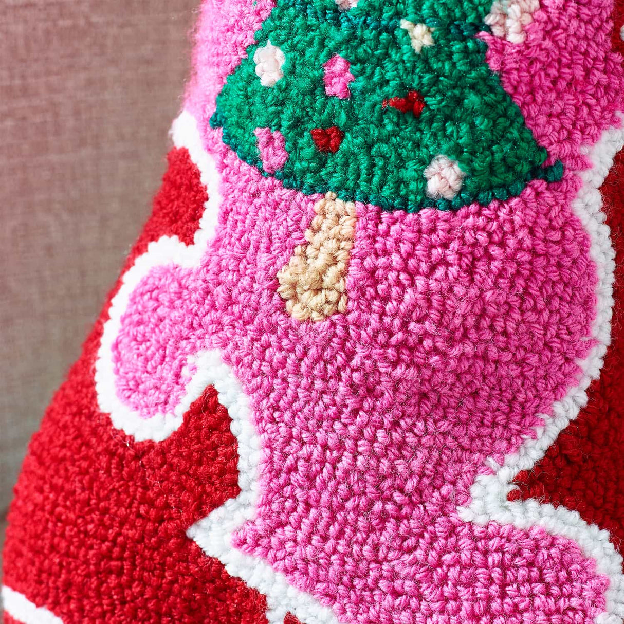 Catherine Lansfield Santa's Howdy Christmas Filled Cushion 35cm x 48cm - Pink - Santas Howdy Christmas Cushion