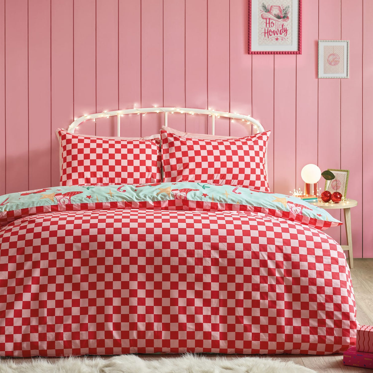 Catherine Lansfield Santa's Howdy Christmas Duvet Cover Set - Green - Santas Howdy Christmas Duvet Set