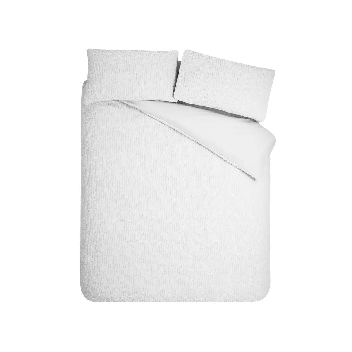 Catherine Lansfield Crinkle Seersucker Blue Duvet Cover Set - White image 5