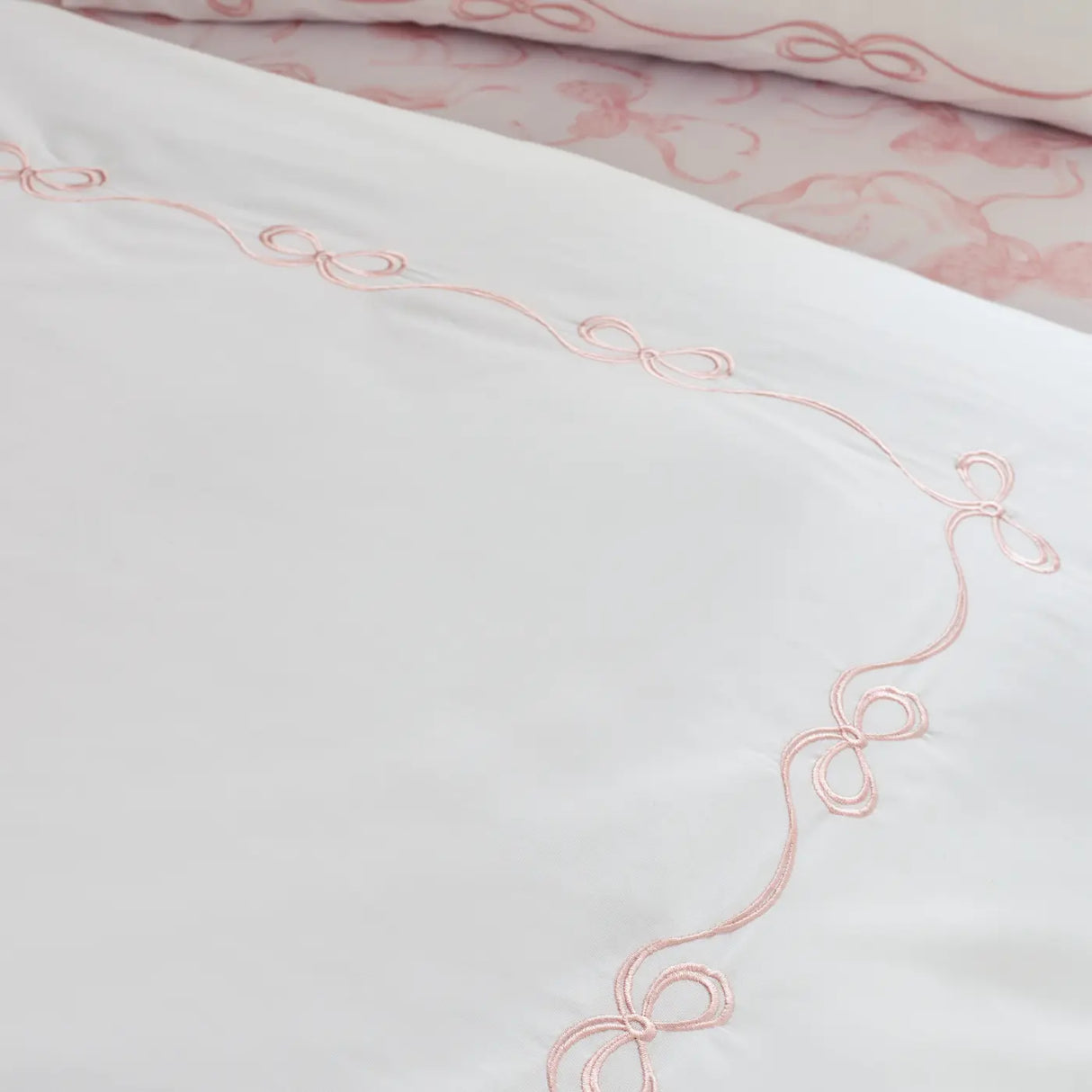 Bow Embroidery Duvet Cover by Catherine Lansfield