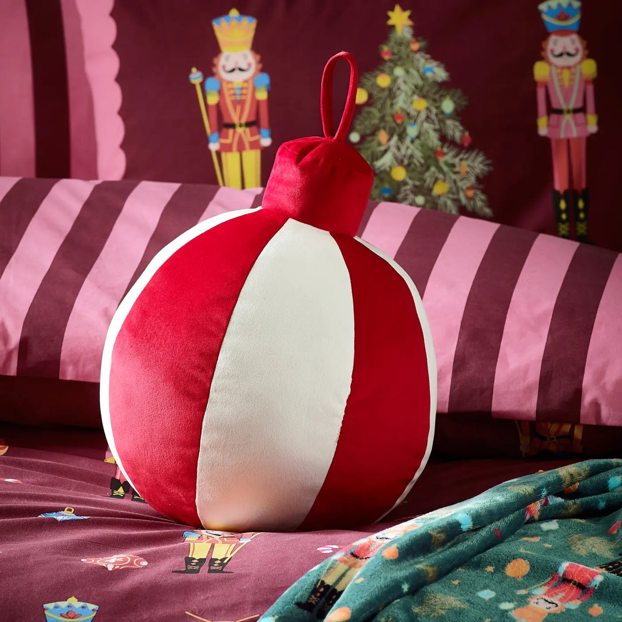 Catherine Lansfield Christmas Bauble Filled Cushion 30cm x 25cm