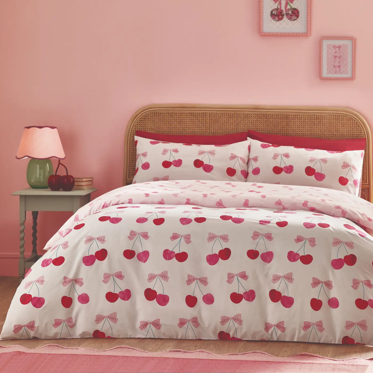 Cherries and Bows Duvet Cover by Catherine Lansfield