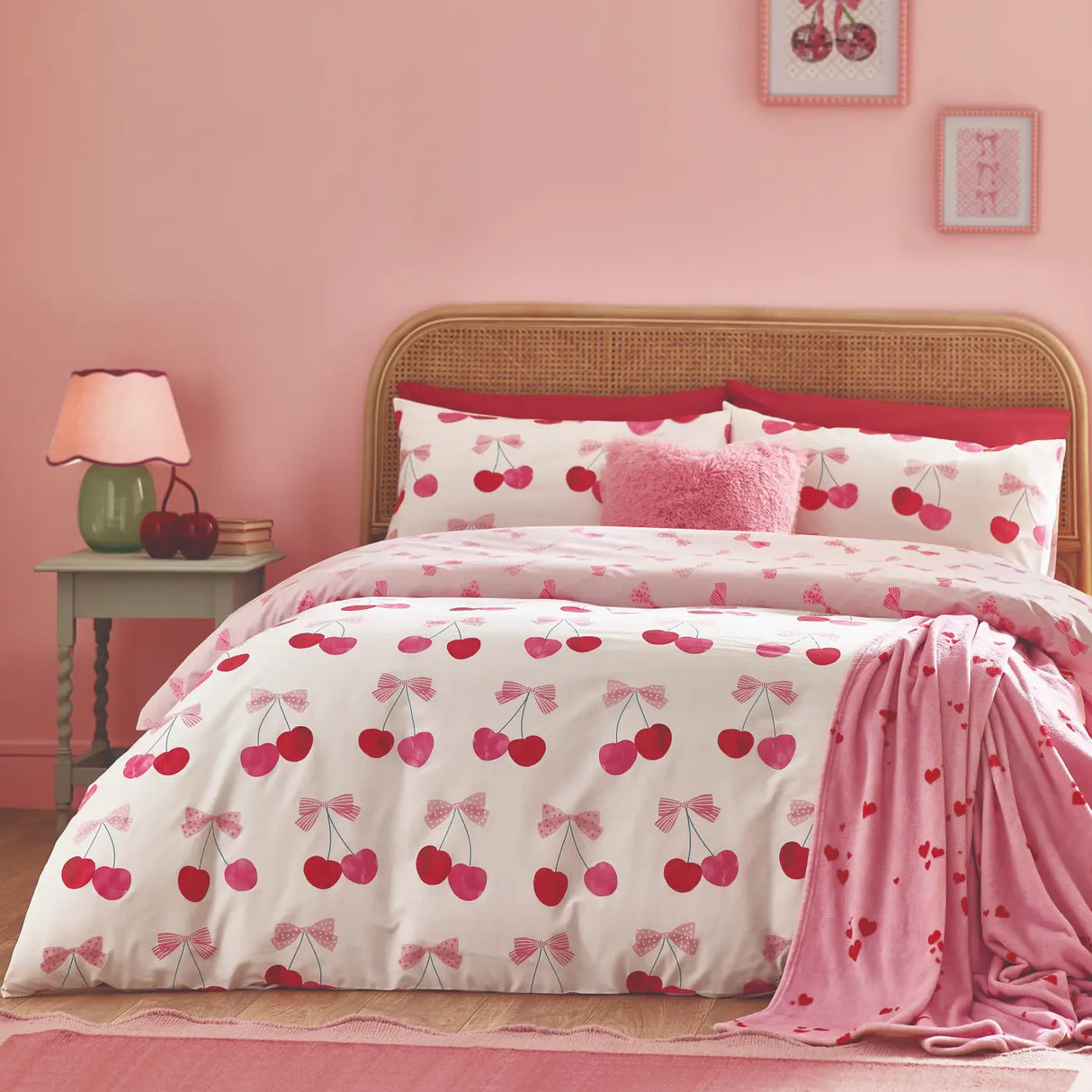 Cherries and Bows Duvet Cover by Catherine Lansfield