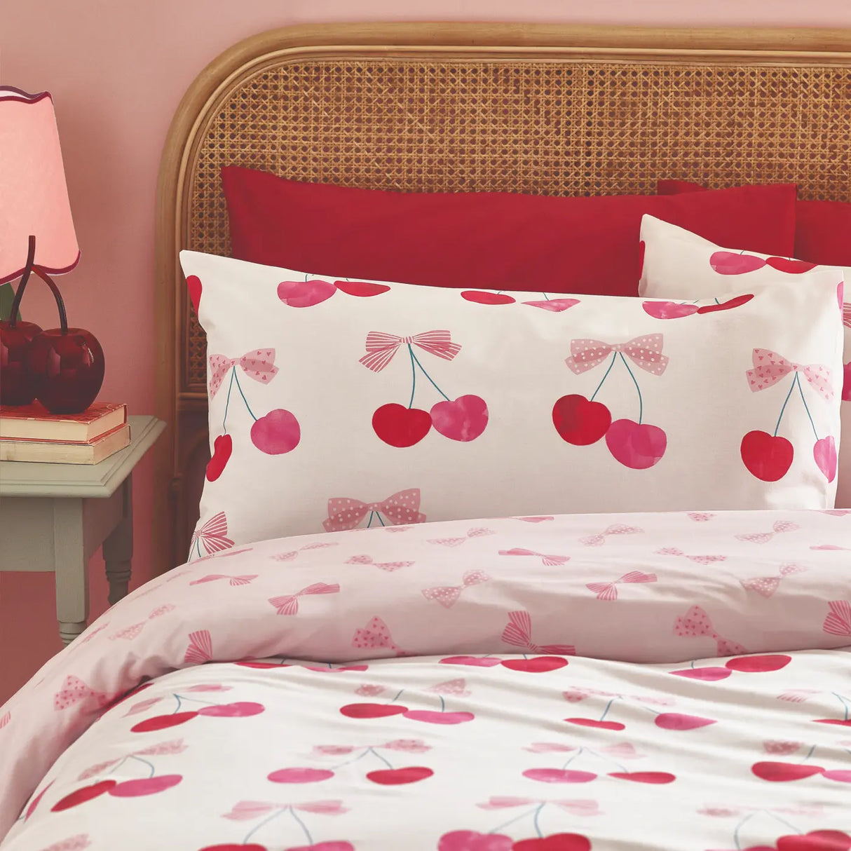 Cherries and Bows Duvet Cover by Catherine Lansfield