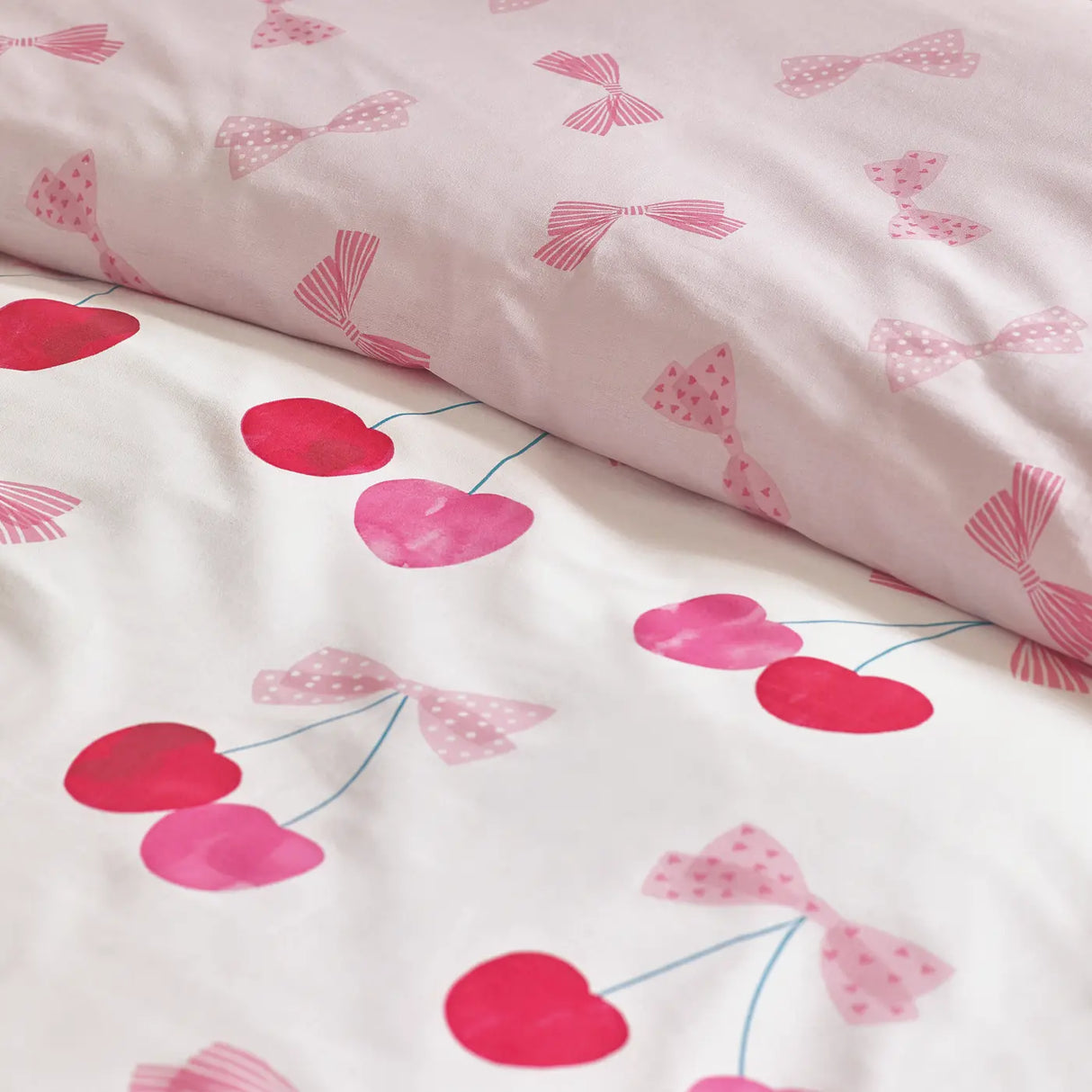 Cherries and Bows Duvet Cover by Catherine Lansfield
