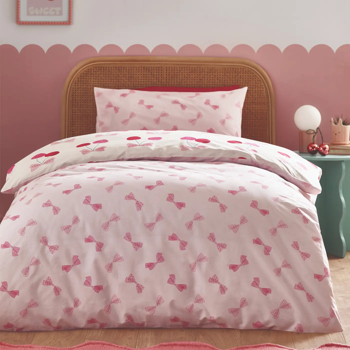 Cherries and Bows Duvet Cover by Catherine Lansfield