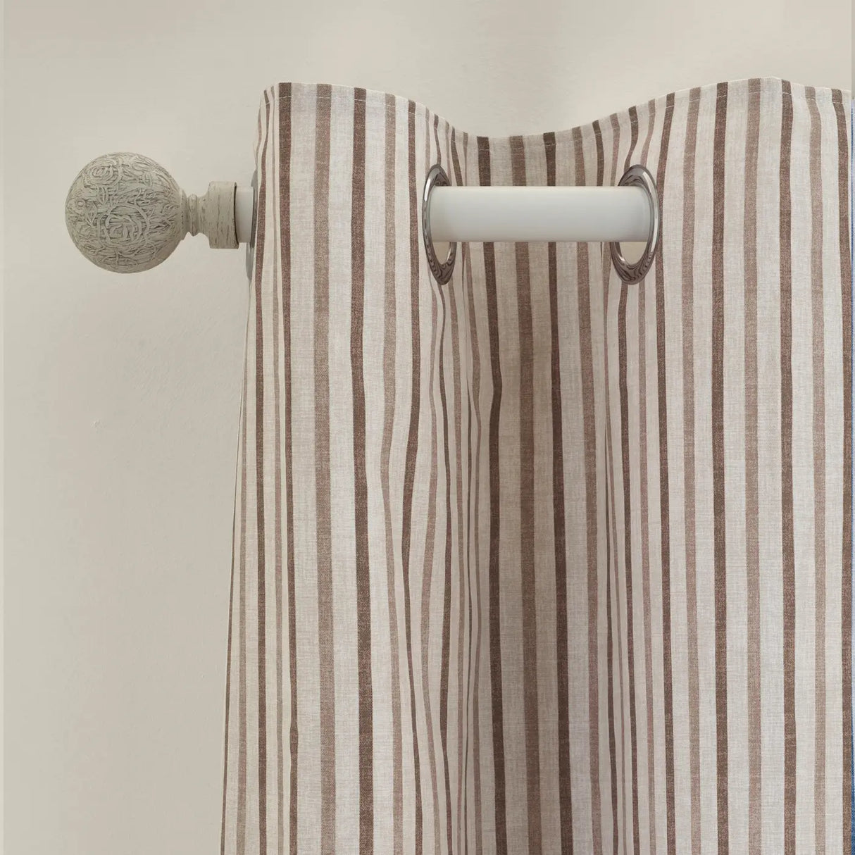 Catherine Lansfield Logan Stripe Eyelet Curtains - Blue image 8