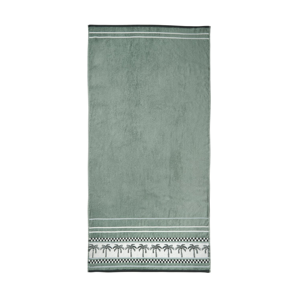 Catherine Lansfield Palm Trees Extra Large Cotton Beach Towel 90x180cm - Green - Palms Beach Towel