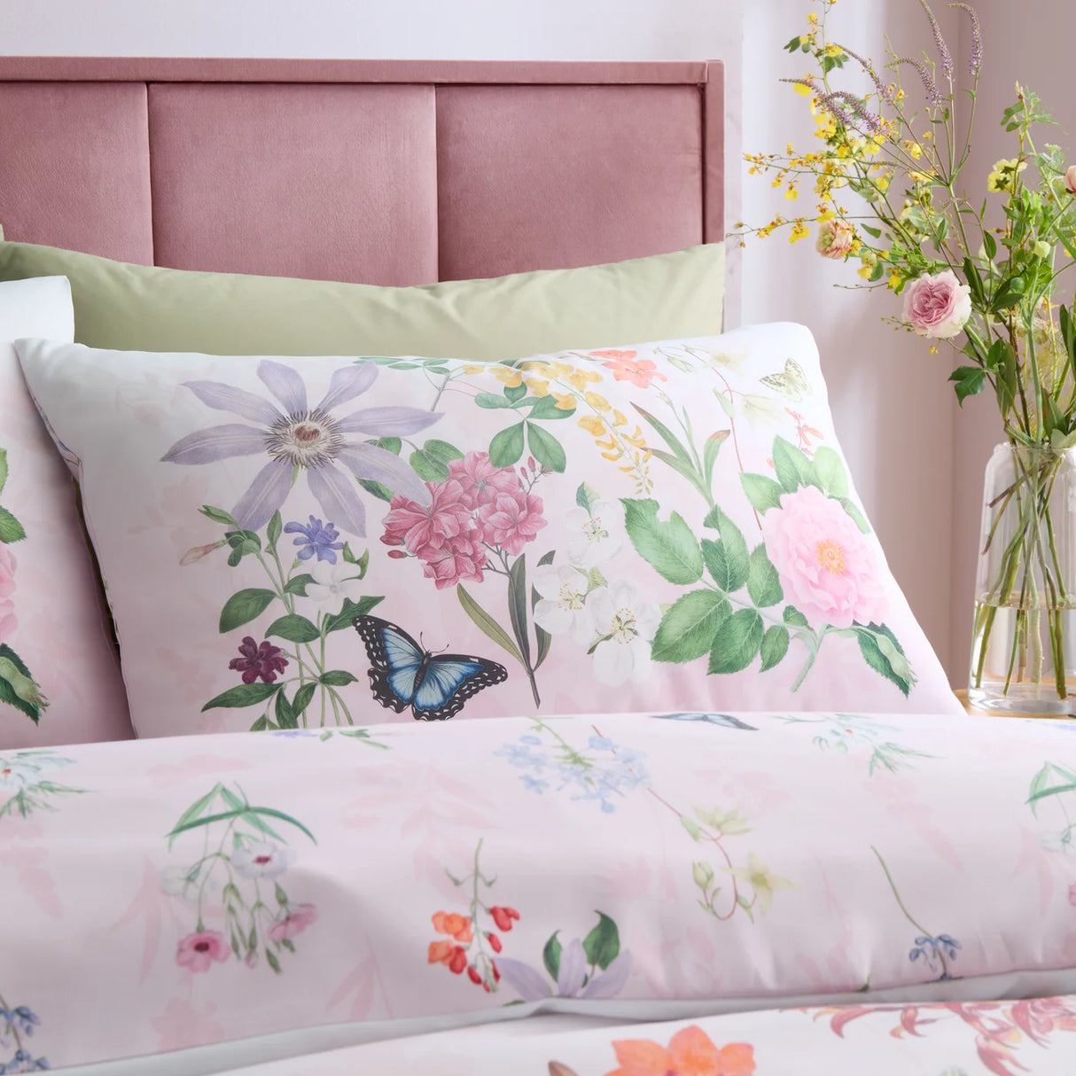 RHS x Catherine Lansfield Enchanted Butterfly Garden So Soft Duvet Cover Set with Pillowcase