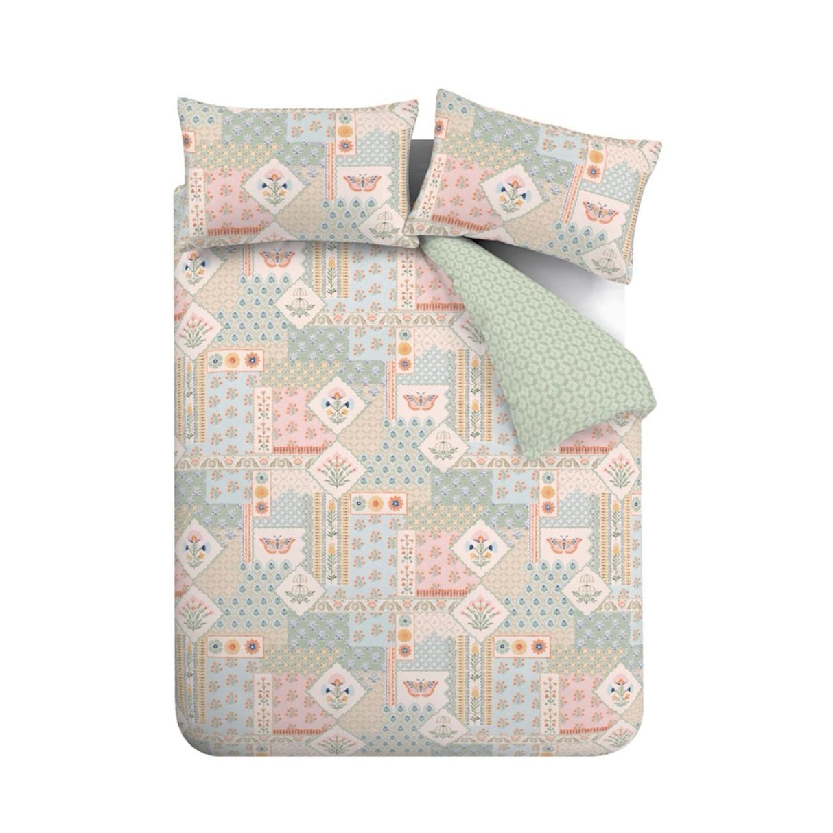 Catherine Lansfield Folk Patchwork Reversible Duvet Cover Set 6