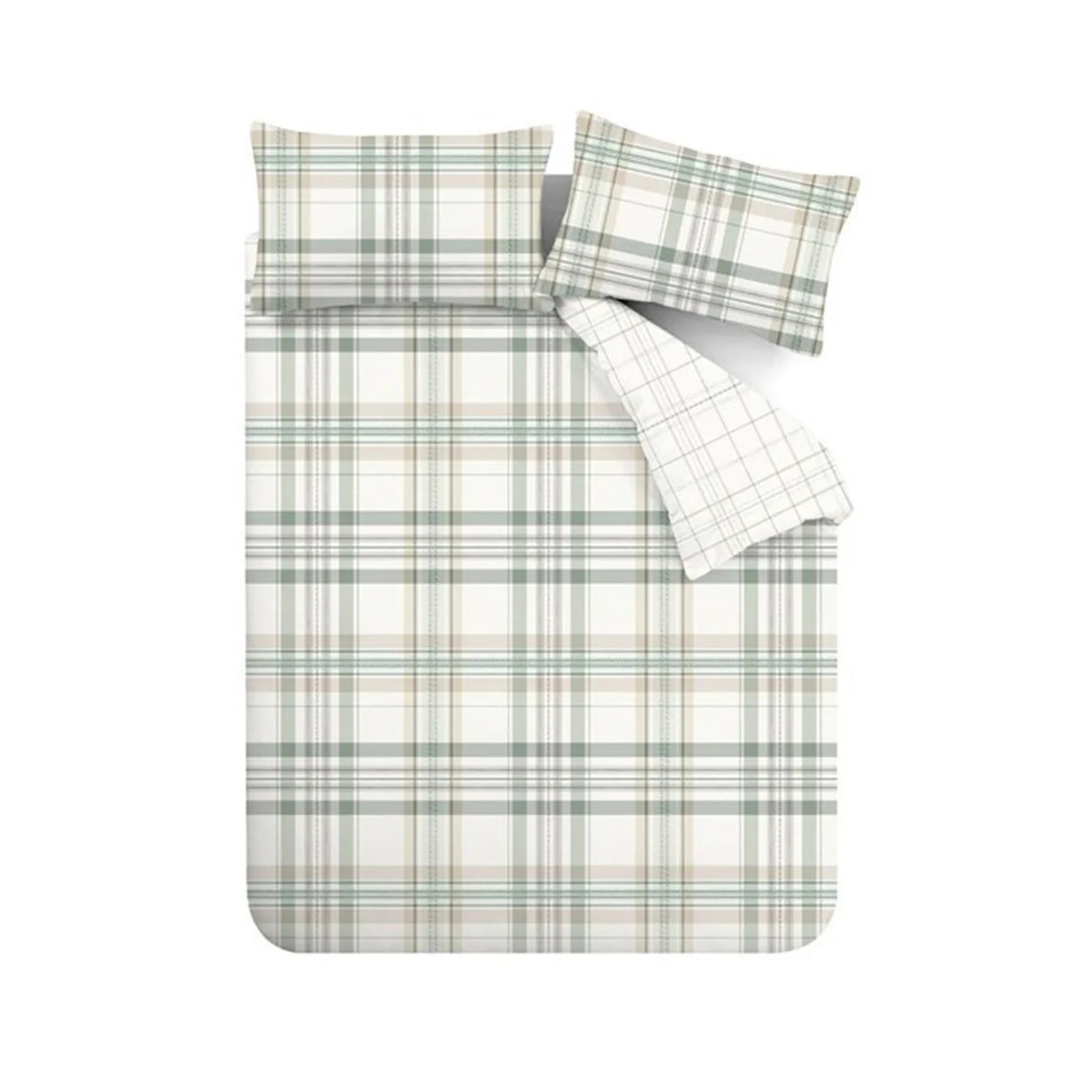Catherine Lansfield Cartmel Check Reversible Duvet Cover Set with Pillowcase Soft