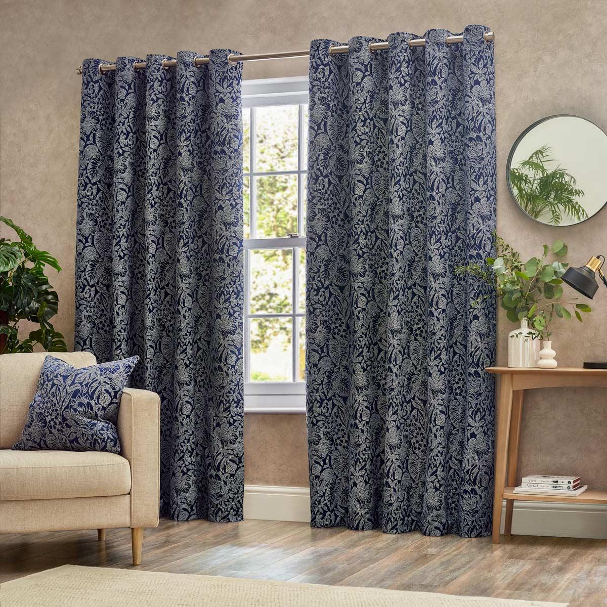 Bali Jacquard Leaf Eyelet Curtains by Wylder Nature