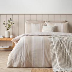 Catherine Lansfield Banded Stripe Duvet Cover Set