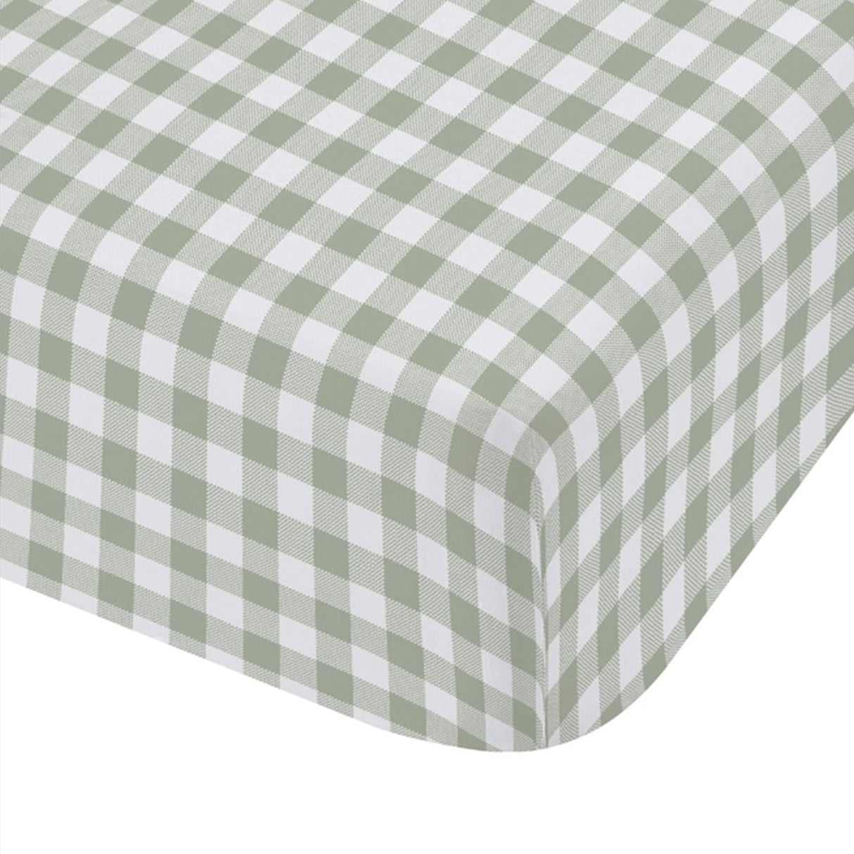 Catherine Lansfield Bamford Gingham Check 30cm Deep Fitted Sheet - Bamford Gingham Green Fitted Sheet