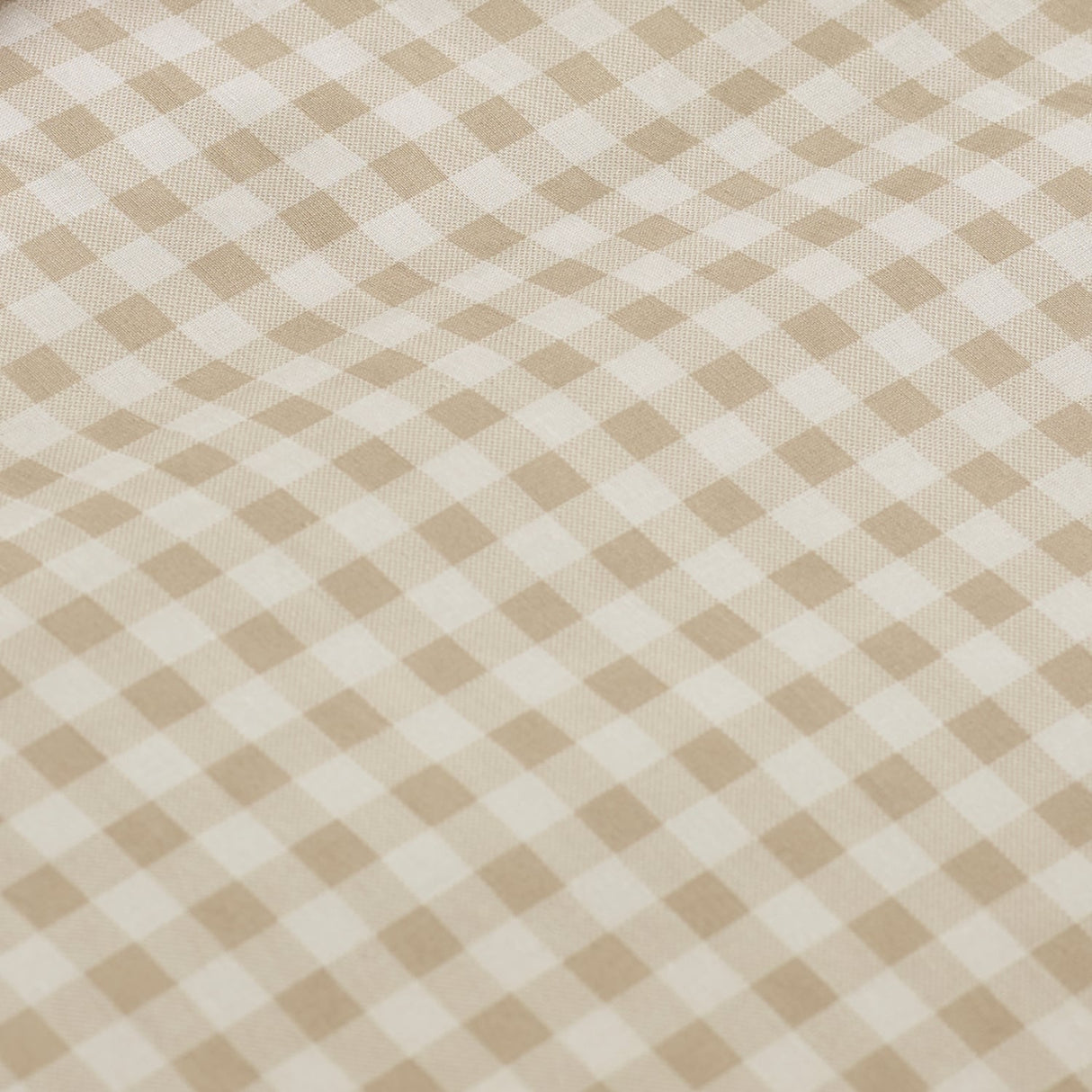 Catherine Lansfield Bamford Gingham Check 30cm Deep Fitted Sheet - Bamford Gingham Natural Fitted Sheet