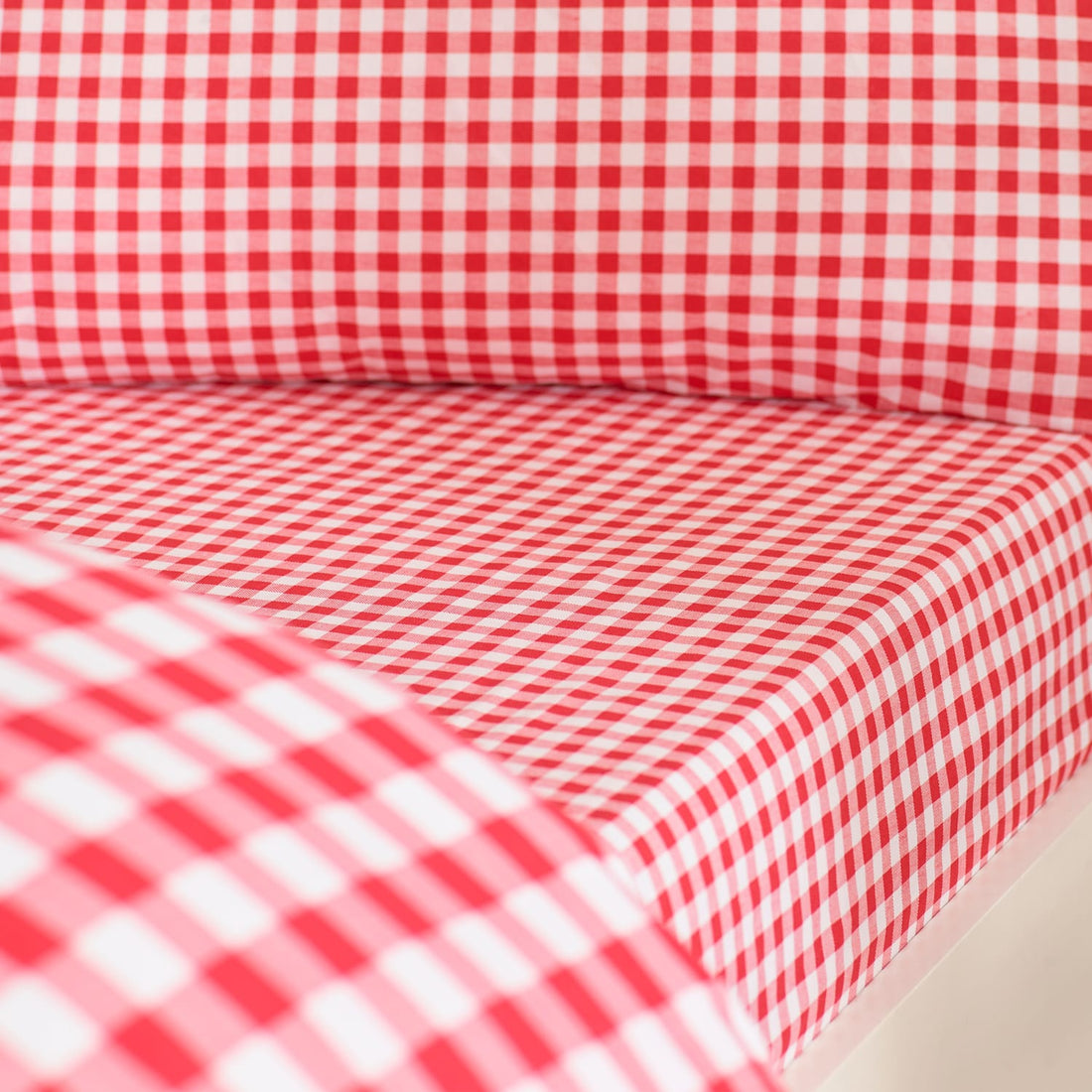 Catherine Lansfield Bamford Gingham Check 30cm Deep Red Fitted Sheet