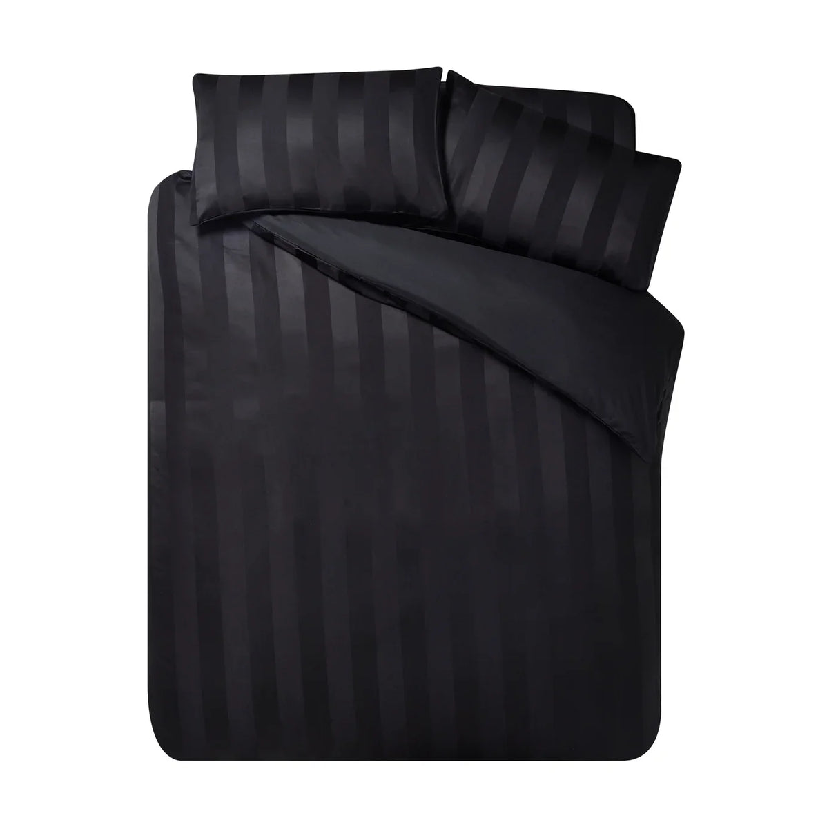 Catherine Lansfield So Soft Satin Stripe Black Fitted Sheet - Black image 27