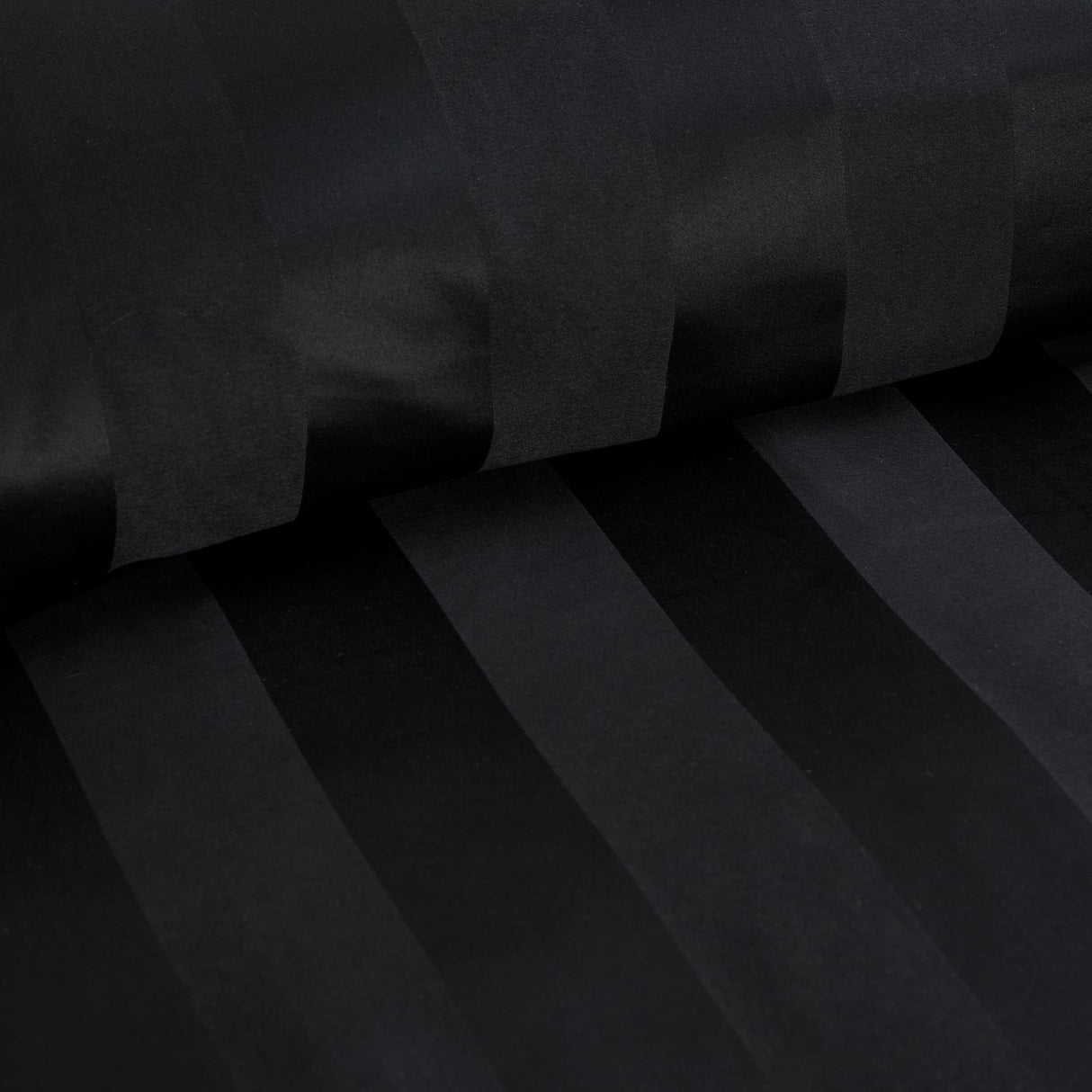 Catherine Lansfield So Soft Satin Stripe Duvet Cover Set - So Soft Satin Stripe Black Duvet Set