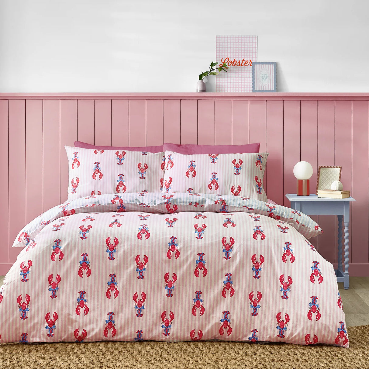 Sassy B Lobster Stripe Reversible Duvet Cover Set