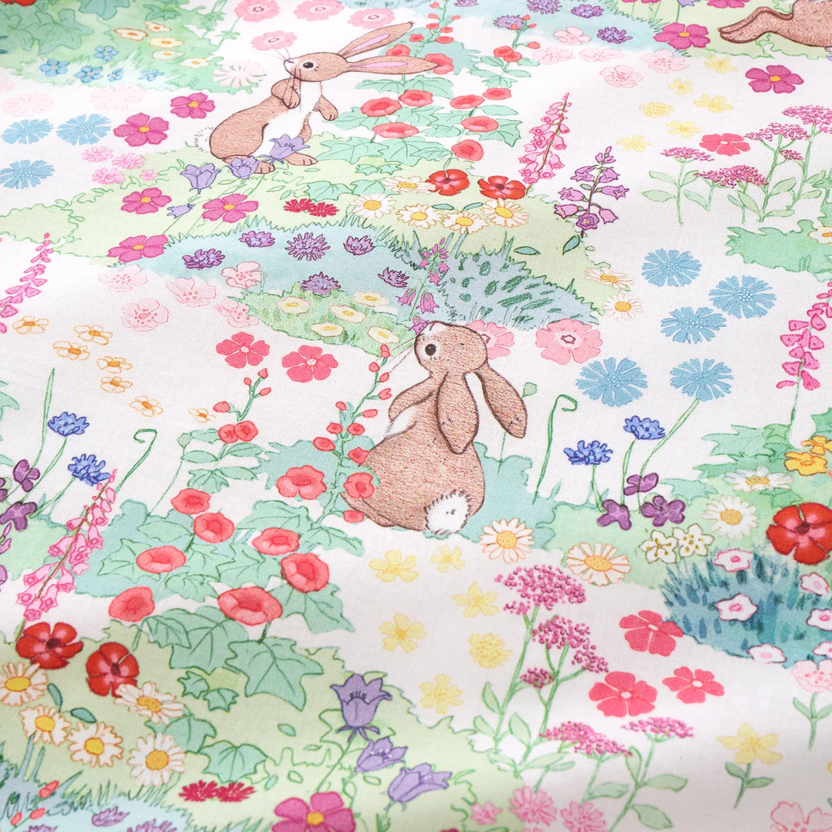 Belle & Boo Meadow Bunnies Reversible Cotton Duvet Cover Set with Pillowcase
