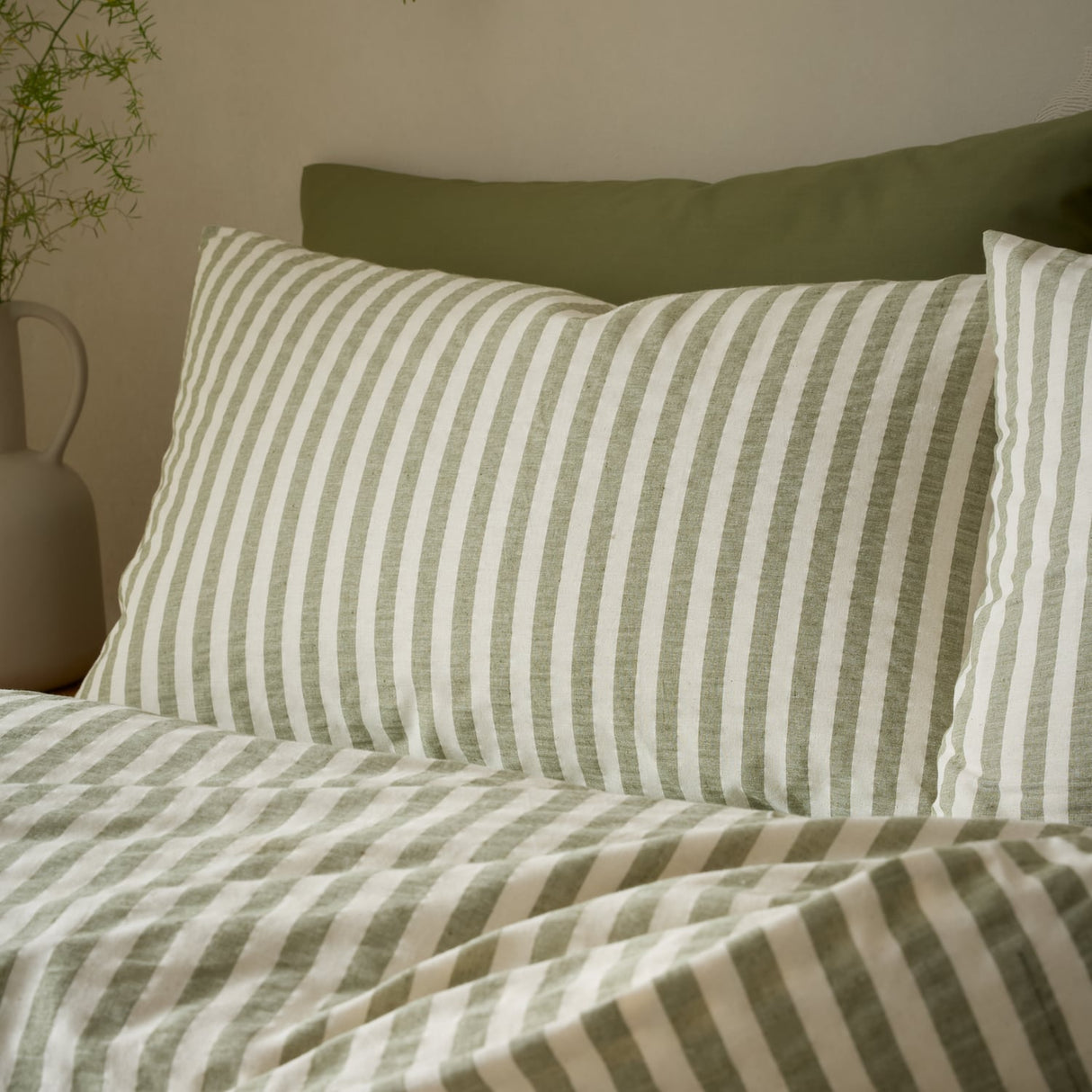 Pineapple Elephant Rich Woven Stripe Blue Cotton Duvet Cover Bedding Set - Cotton Rich Woven Stripe Blue