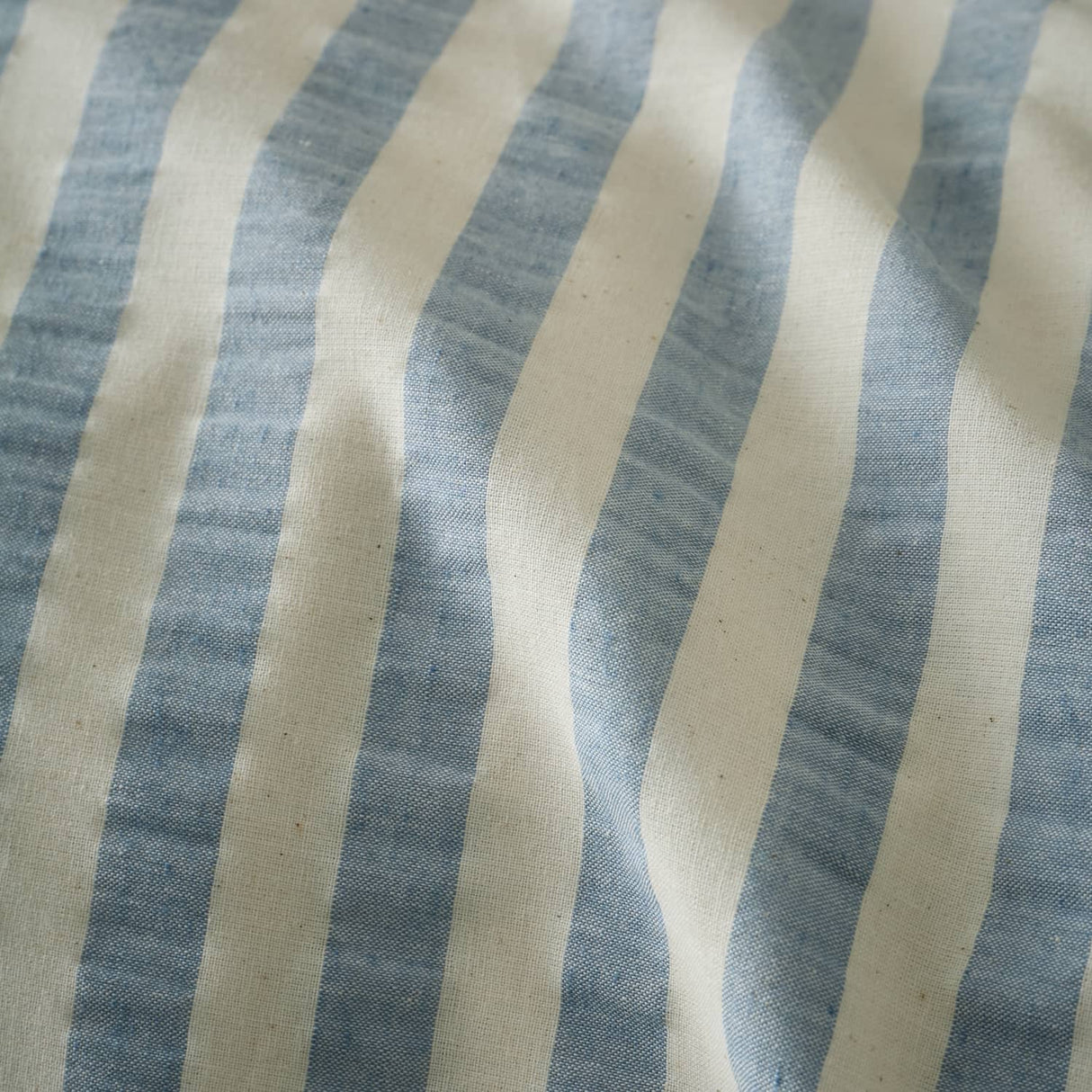 Pineapple Elephant Rich Woven Stripe Blue Cotton Duvet Cover Bedding Set - Cotton Rich Woven Stripe Blue