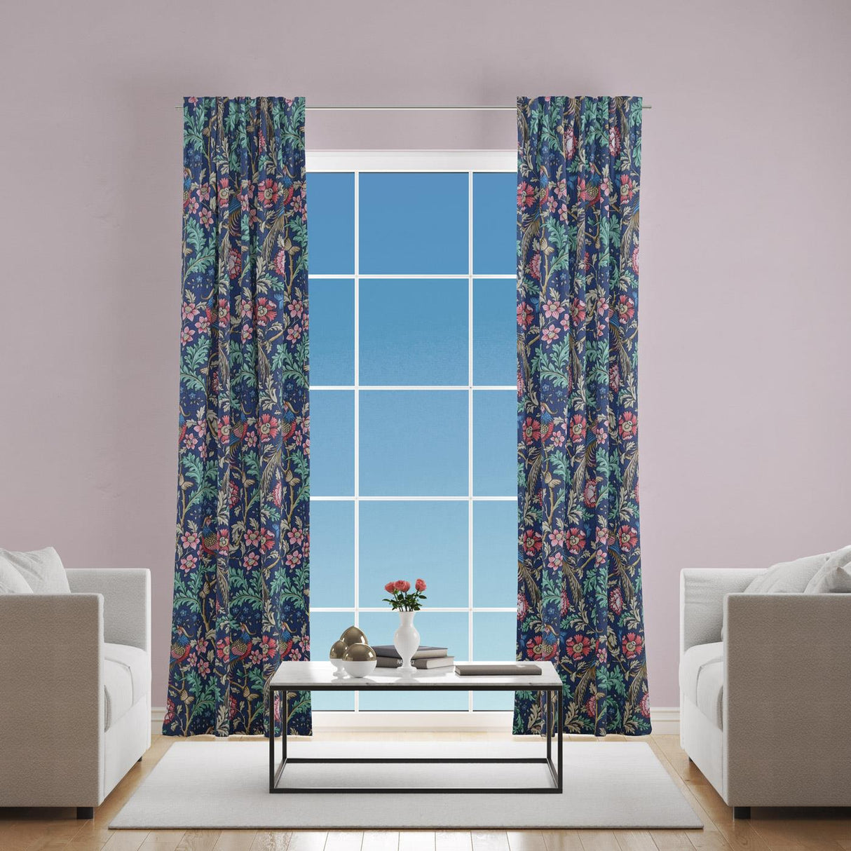 Oakmere Indigo Made To Measure Curtains by Style Furnishings