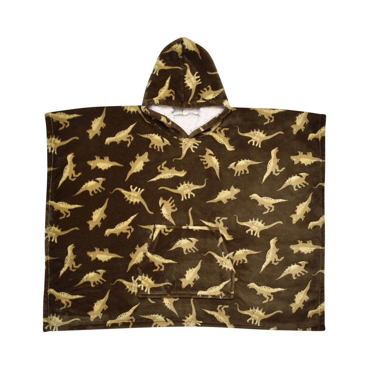 Bedlam Dino Sherpa Fleece Kids Poncho Cosy Wearable Blanket 3