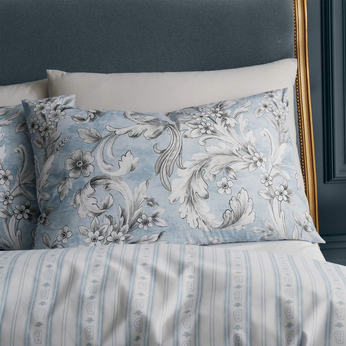 Bridgerton Regal Floral Blue Duvet Cover Set