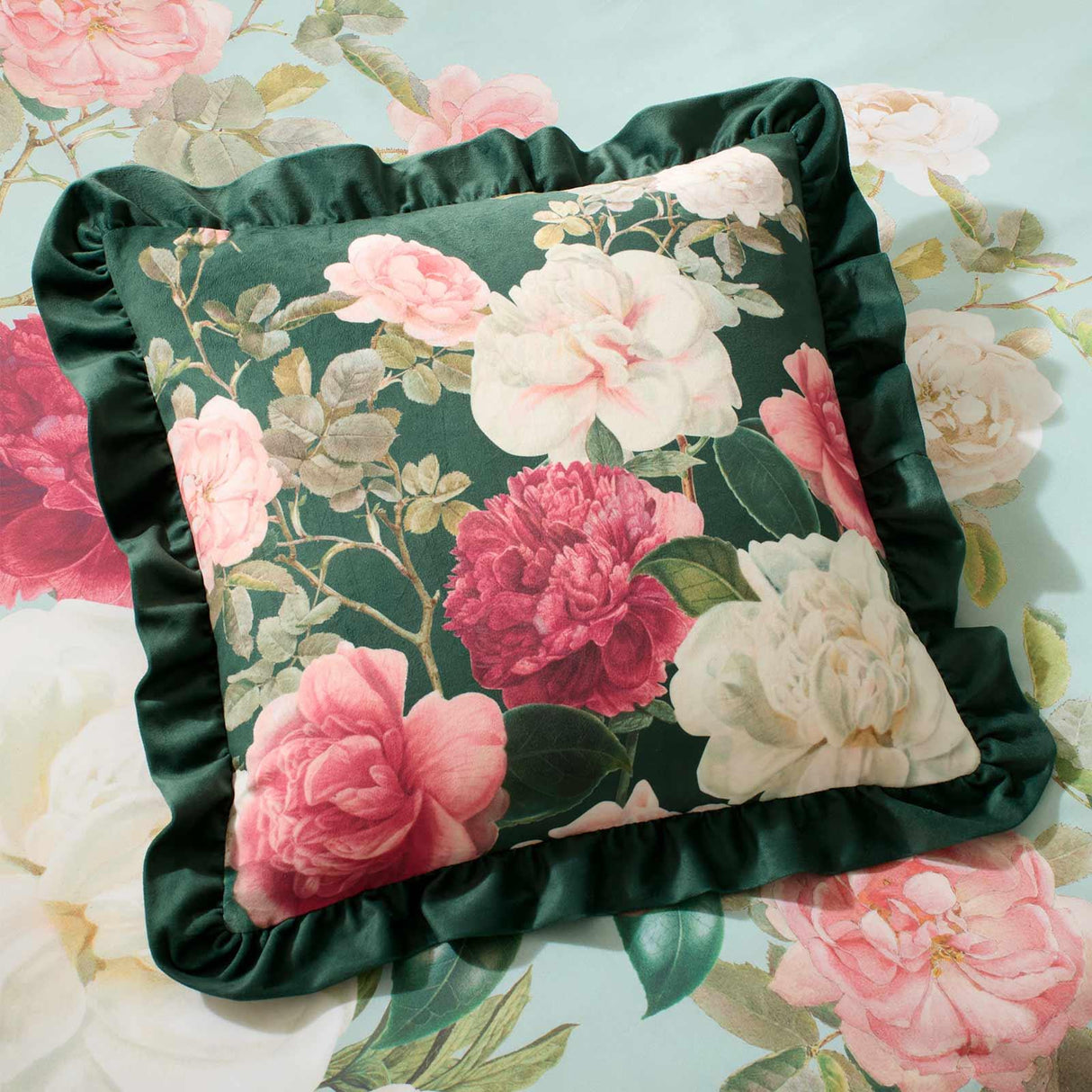 RHS Rose Garden Floral Filled Cushion