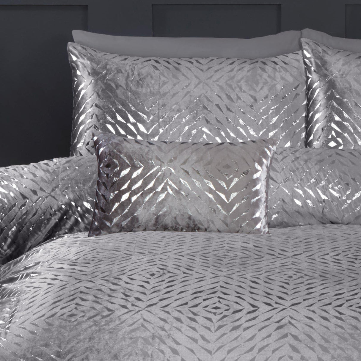 Bellagio Boudoir Cushion 12" x 20" (30cm x 50cm) - Silver