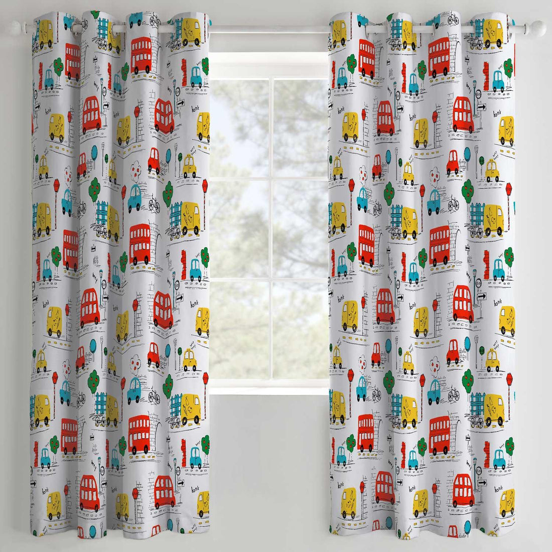 Catherine Lansfield Transport Kids Eyelet Curtains