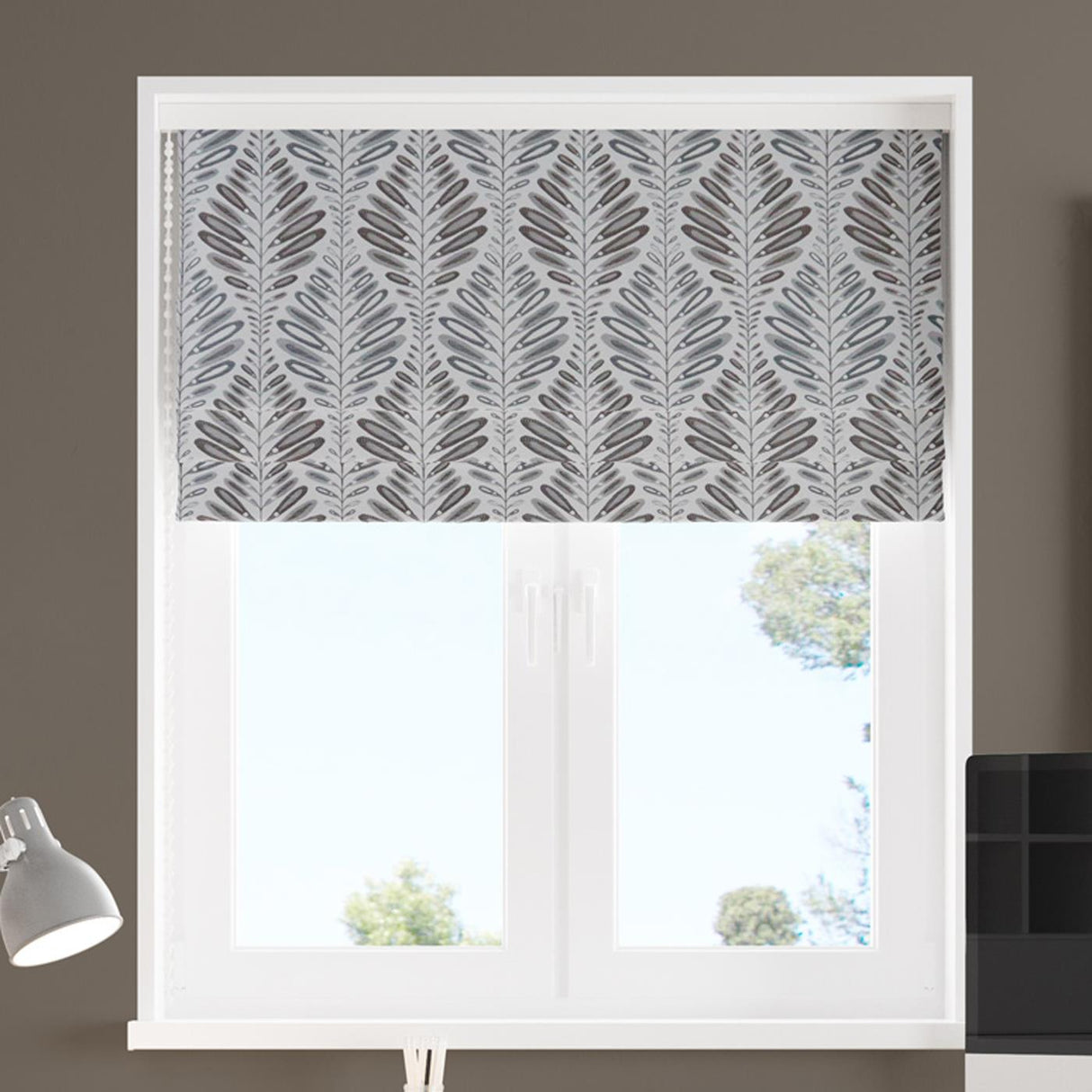 Inishmore Brown Made to Measure Roman Blind by Style Furnishings