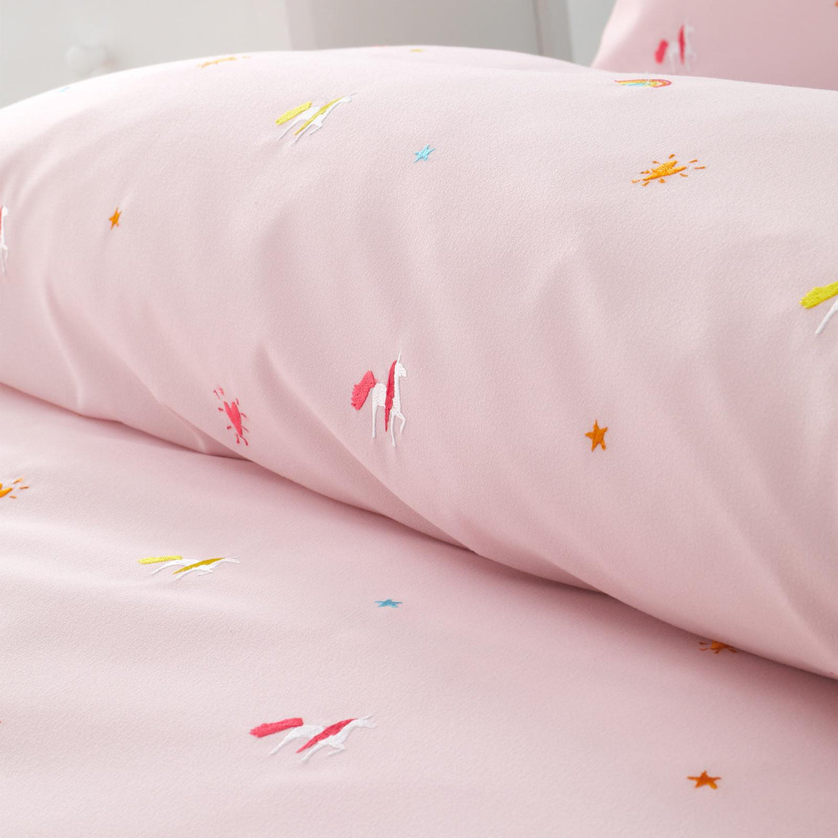 Embroidered Unicorn Duvet Cover Set by Catherine Lansfield