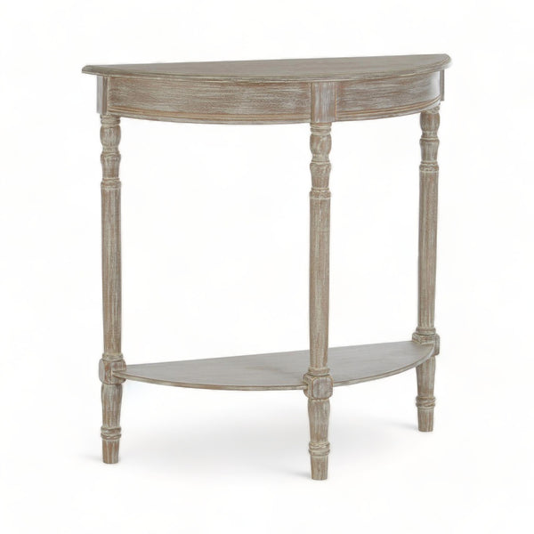 Half-Moon Washed Oak Console Table