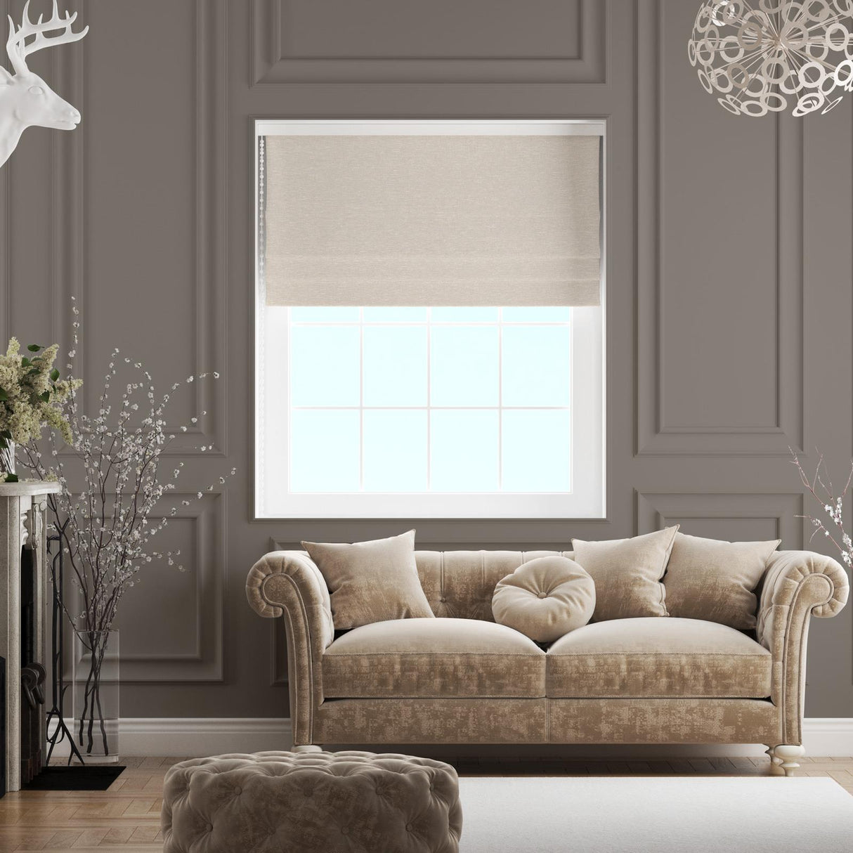 Vinyasa Natural Made To Measure Roman Blind by Style Furnishings