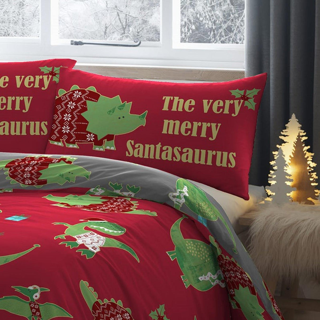 Santasaurus Duvet Cover Set by Bedlam