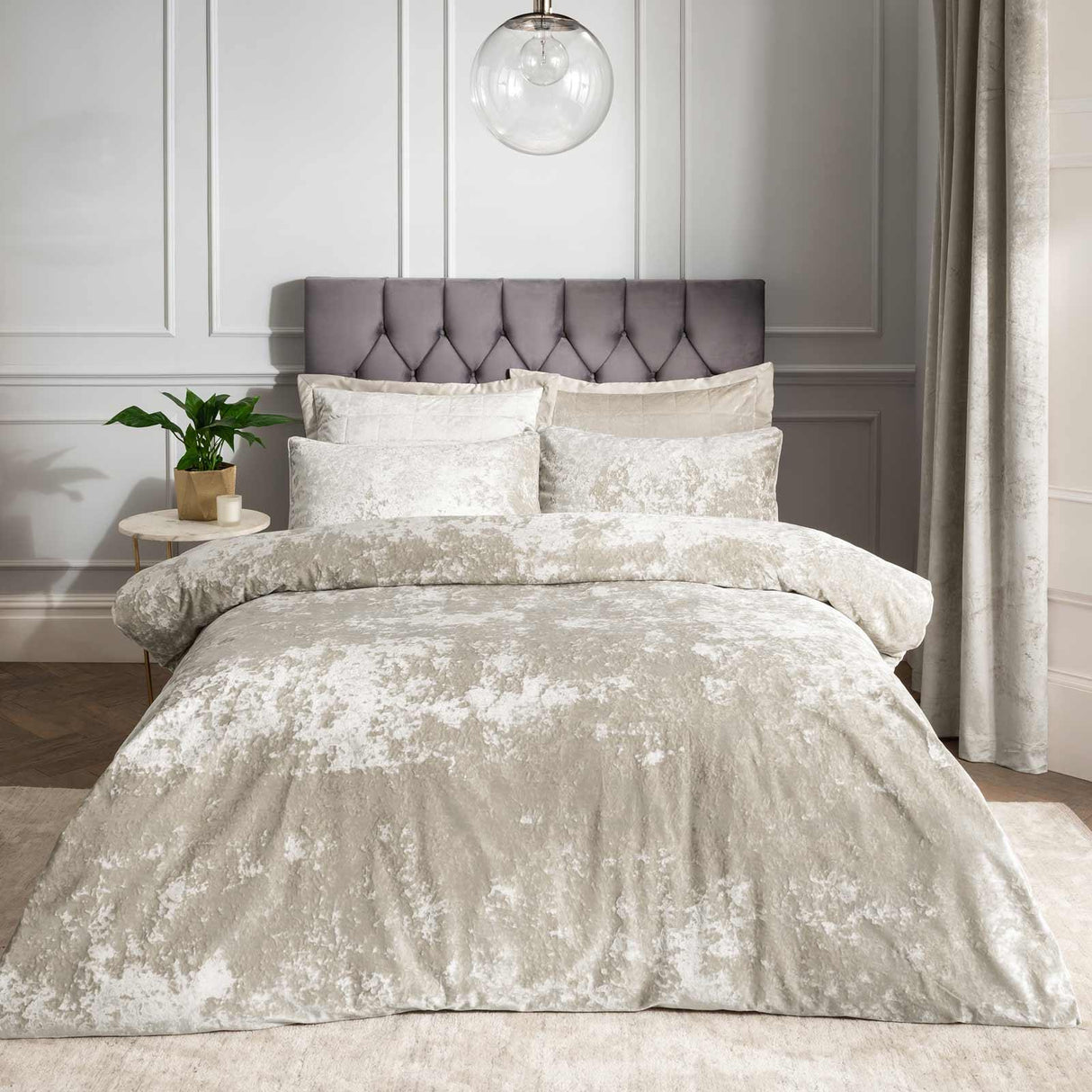 Crushed Velvet Duvet Cover Set by Catherine Lansfield