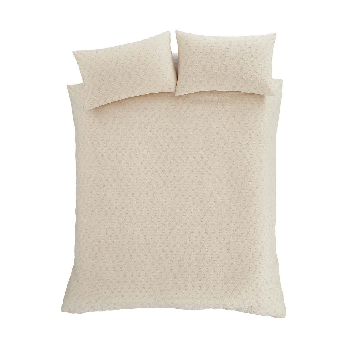 Bianca 180 Thread Count Waffle Cotton Circle Duvet Cover Set with Pillowcase