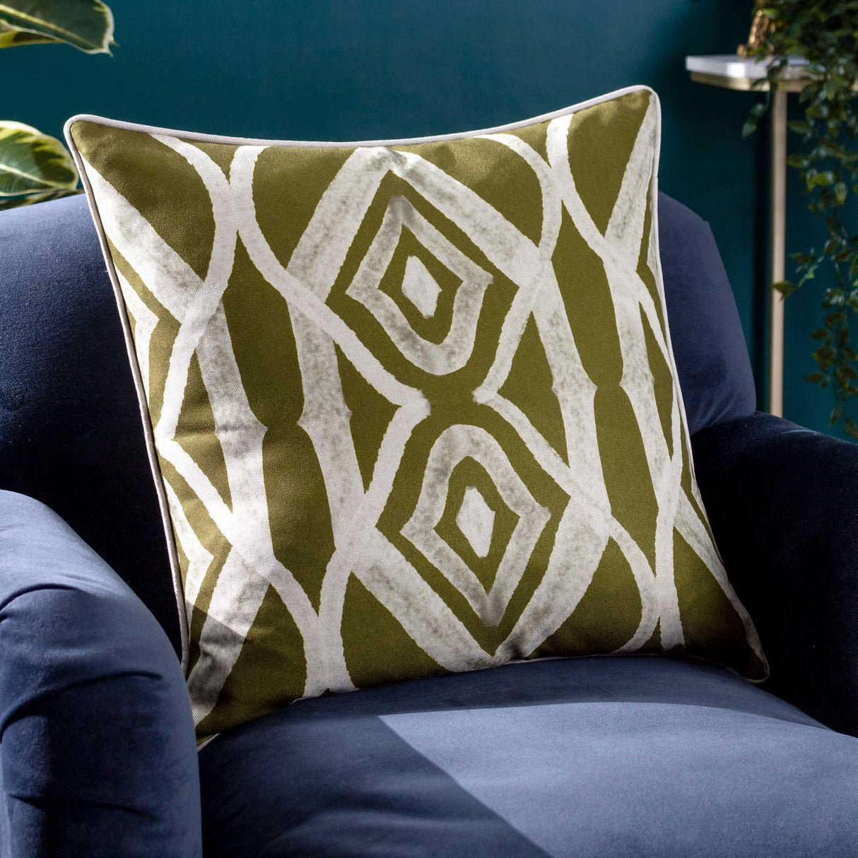 Cape Ikat Cushion Cover Moss by Wylder Tropics