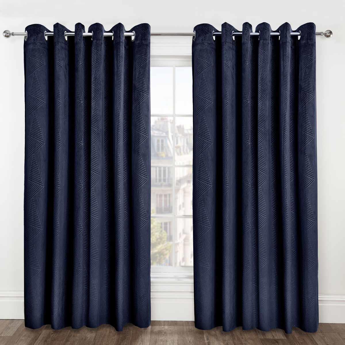 Thermal Embossed Velvet Blackout Eyelet Curtains by Emma Barclay