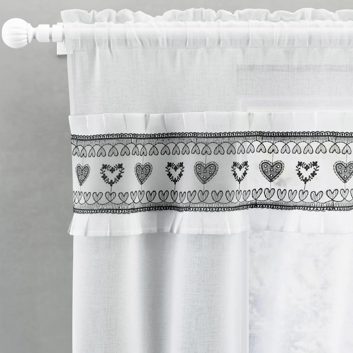Lucy Embroidered Window Curtain Set by Enhanced Living