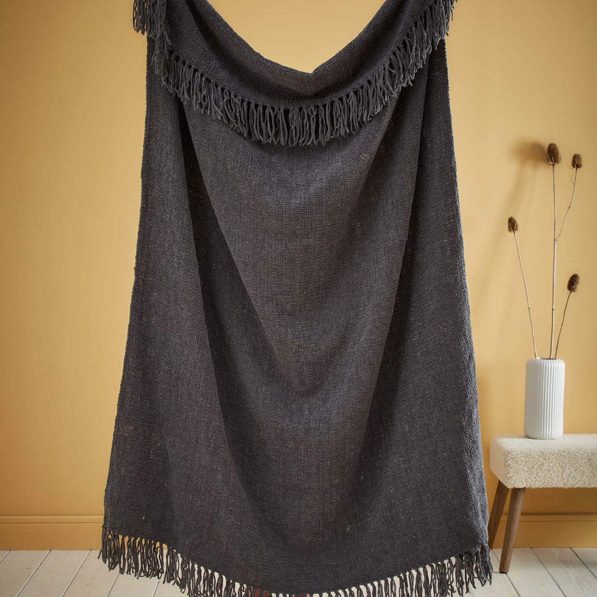 Textured Chenille Throw Blanket 130cm x 180cm by Appletree Loft