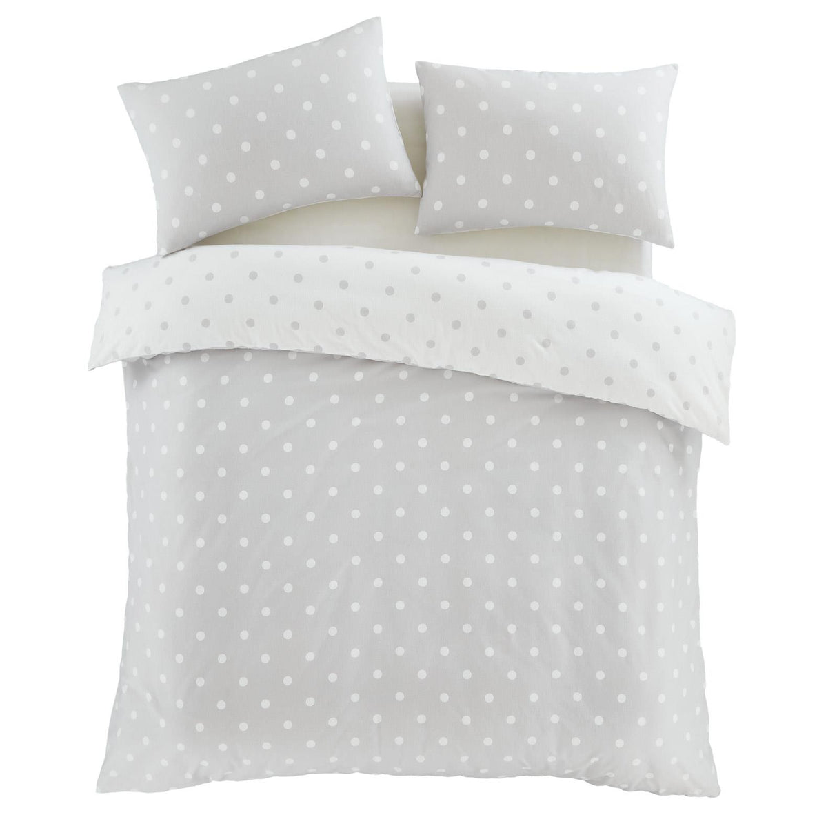 Brushed Polka Dot Duvet Cover Set by Catherine Lansfield